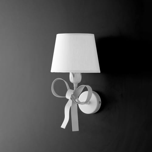 Bonetti Illumina Aplique Shabby Chic blanco 1 luz pantalla blanca