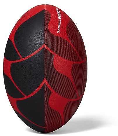 Canterbury Uni Thrillseeker Play Rugbyball | Standard-Griff | Trainingsball Rugbyball, Rot/Schwarz, 3