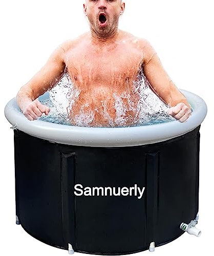 Samnuerly Groß Faltbare Badewanne für Erwachsene Aufblasbare Badewanne Mit Deckel Klappbare Mobile Badewanne Tragbare Badewanne für Eisbad HeißEs Bad Die Dusche (Plastic Bracket 80x75cm)