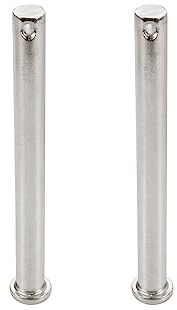 Dahszhi 2 pasadores de horquilla de un solo agujero, cabeza plana, acero inoxidable 304, color plateado M10 x 100 mm