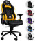 KLIM Esports Gaming Stuhl Lila - NEU - Mit Lenden- und Nackenstütze - Verstellbar Gaming Sessel Ergonomisch PC Stuhl - Kunstleder und Premium-Materialien - Gamer Stuhl - Gaming Chair - Gelb