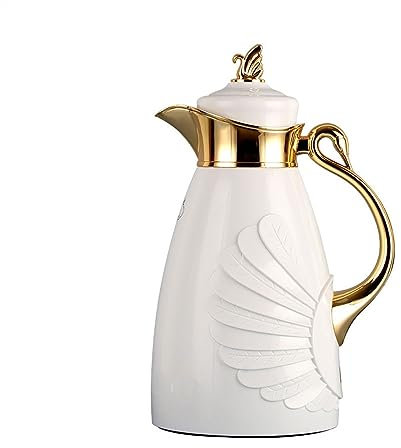 VhoMes Tetera Multiusos, Tetera aislada, Jarra de café aislada, Exquisito Termo de café Termo doméstico de 1000 ml Termo Interior de Vidrio Hervidor de Agua Caliente Olla Aislante