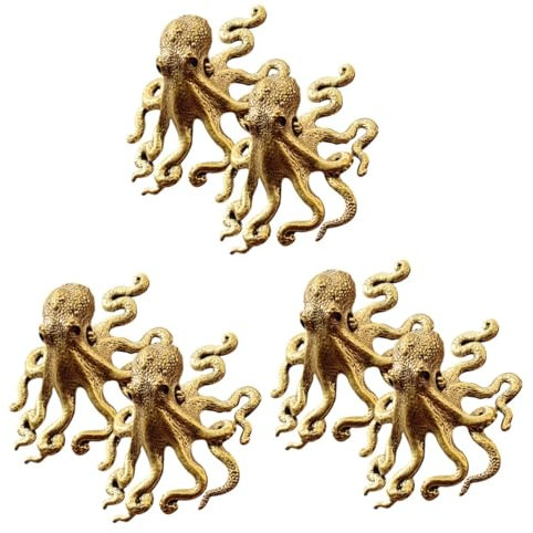 Cabilock 3 Sets Solide Vintage-Ornamente Fesselnde Oktopus-Figur Miniatur- Tee-Haustier-Ornament Für Die Inneneinrichtung 2 Stück X 3