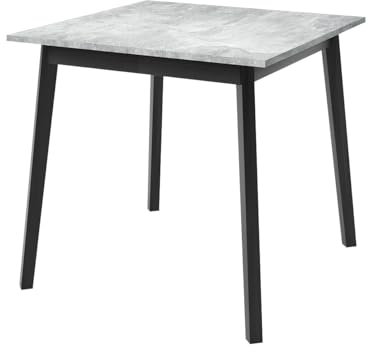 Mirjan24 Quadratischer ausziehbarer Esstisch für 4 Personen Anterro S, Tisch für Esszimmer, L:85-125 x B:85 x H:77 cm, Küchentisch Esszimmertisch Arbeitstisch (Grau Marmor/Schwarz)