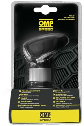 OMP Speed Pomo de Palanca de Cambio Universal Piel Sintética Color Negro/Gris