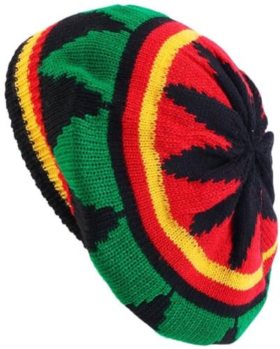 Generic Stricker Rasta Hut Reggae Jamaikanische Mütze Bunte Beanie Hut Häkeln Gestrickte Baskenmütze Slouchy Baggy Mütze Für Frauen Männer