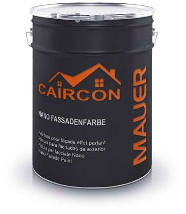 CAIRCON Fassadenfarbe – Wandfarbe & Sockelfarbe für Außen | Wetterfest & Atmungsaktiv | Lichtgrau - 2,5L