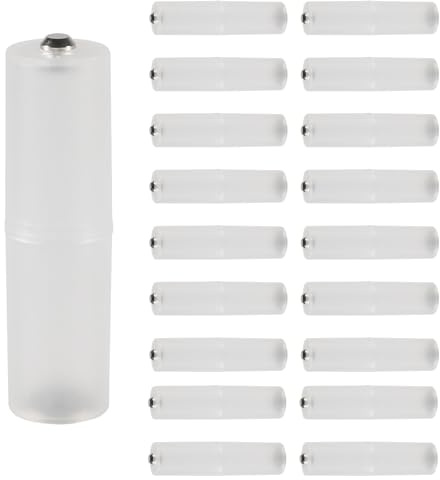 20PCS AAA to AA Battery Adapter Converter AAA to AA Battery Holder Transparent Cases AAA to AA Adapter with Metal Contacts on Bottom for Battery Converter AAA to AA