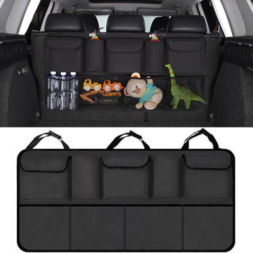 JGDLBXJY Organizador Maletero Coche para Audi A3 (Typ 8P BJ 2003-2008), Organizador Plegable con Malla Negro Clásico