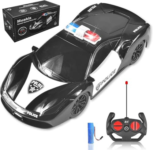 Polizeiauto Ferngesteuertes Spielzeug, Ferngesteuertes Auto für Kinder 3-12 Jahre, Cars Spielzeug Polizeiauto mit Fernbedienung und Licht Junge Geschenk Weihnachten Geschenke