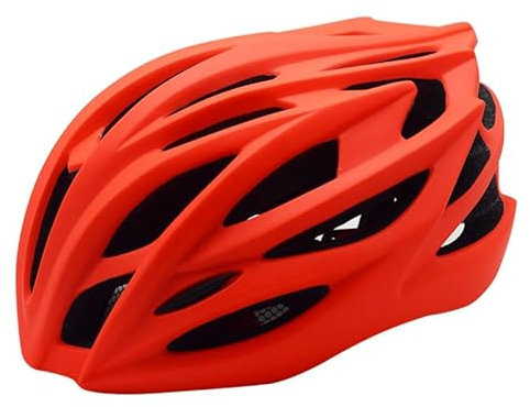 Casco de bicicleta para hombre y mujer, ajustable, con forro interior extraíble, casco de ciudad, ligero, de carretera, de montaña, para adultos (naranja, 57-61 cm)