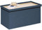 Bonlife Large Blue Foldable Ottoman Bench with Coffee Table,Linen Toys Chest with Lid,Footstool for Living Room,Support 250KG,76x38x38CM