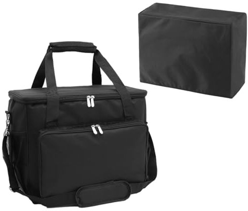 YELAIYEHAO Nähmaschinenkoffer für Nähmaschinen und Zubehör, kompatibel mit den meisten Standard-Singer, Brother, Janome, Nähzubehörtasche, Schwarz , Klassisch