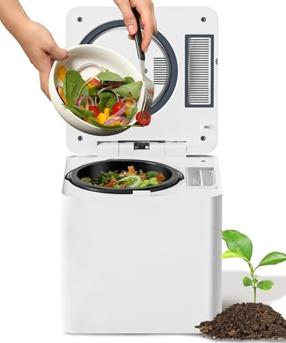 Composteur électrique de 3 L, bac à compost intelligent pour cuisine, 3 modes/affichage LED intelligent/transforme les déchets alimentaires en engrais en 4/6 heures