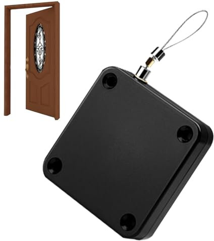 Ferme-porte à capteur automatique sans perforation | Fermeture automatique avec cordon en fil d'acier - Serrure résidentielle et commerciale pour l'intérieur, la maison, le bureau