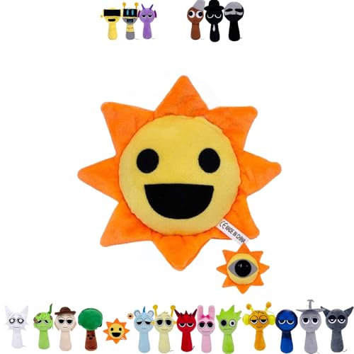 CSZALHLS Sprunki Plush, 7.8'Wenda Plushies Toys, Soft and Cute Plush Stuffed Animal Pillow for Halloween, Thanksgiving, Valentine's Day Birthday Gifts for Boys Girls and Fans-Sun||7.8inch