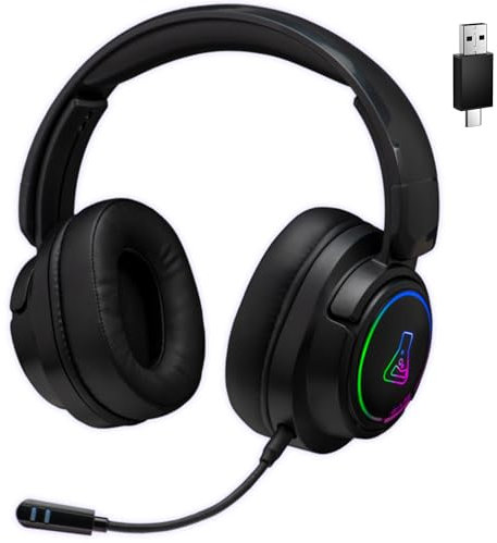 The G-Lab - Korp Iridium - Cuffie da gioco senza fili 2.4GHz e Bluetooth, audio di alta qualità, microfono staccabile, 45H, RGB, auricolari in similpelle - Cuffie da gioco PS5, PS4, PC, SWITCH - NUOVO