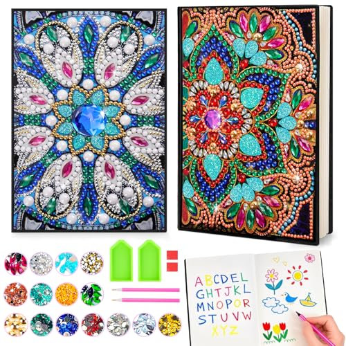 Geschenke Mädchen 7 8 9 10 11 Jahre: Diamond Painting Kinder Mandalas Notizbuch, Basteln Geburtstag Mädchen 5-12 Jahre Kreatives DIY Bastelset Kinder Spielzeug Geschenkideen