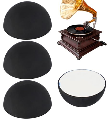 Qkbuza Adhesive Silicone Feet,0.78in Hemisphere Silicone Feet 4X - Record Player Audio Isolation Pads Turntable Feet Noise Reduction for Electronics Music Equipment