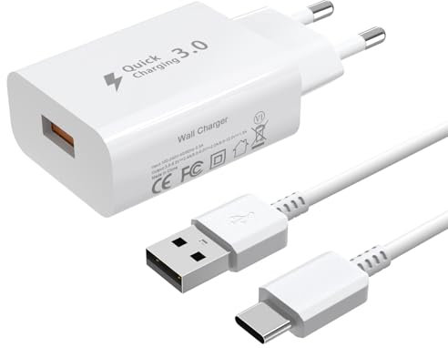 18W Caricatore Rapido per OPPO A93,A72,A58,Reno 8 pro, Reno 8,Reno 6,Find X7,Find X6 Carica Batterie Cellulare, USB Caricabatterie Veloce con Cavo Type-C Smartphone Ricarica rapida, SUPER VOOC