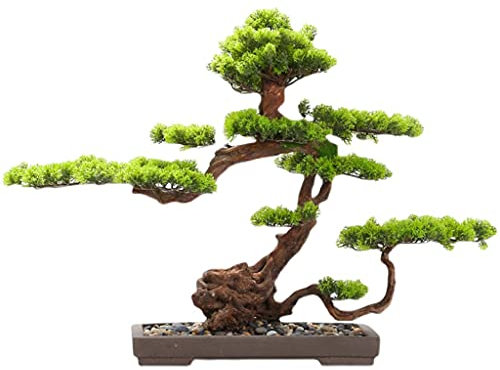 QYZUJIKL Künstliche Bonsai-Pflanzen Künstliche Pflanze Bonsai Zen Gefälschte Grüne Pflanze Willkommen Kiefer Ornamente