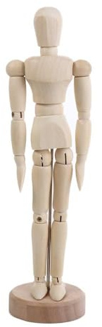 Künstler-Schaufensterpuppe aus Holz, flexible Körpergelenke, menschliche Figur, bewegliche Zeichenpuppe mit Sockel für Zuhause, Büro, Schreibtisch (14 cm)