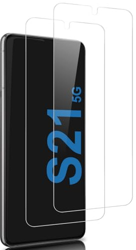 Three-Tree Schutzfolie für Panzerglas für Samsung Galaxy S21, Hochpräzise Fingerabdruckerkennung 9H Härte, 2 Stück Display Schutzglas für Samsung S21