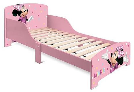ARDITEX - Kinderbett aus Holz Disney Minnie Mouse - 77x143x60cm - Rosa - Für Standardmatratzen 70x140cm geeignet - Leichter Aufbau