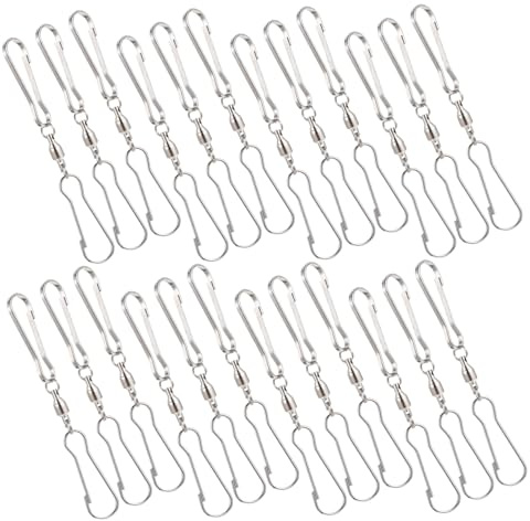 Toyvian 30 Stück Teiliges Edelstahl Drehhaken mit Kugellager Wetterfeste Gartenhaken für Windspiele Blumentöpfe Vogelfutterspender Drehbare Aufhänger für Outdoor-Dekoration