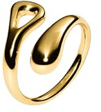 Purelei Generosity Ring – wasserfest & verstellbar | Tropfenförmiger Edelstahlring & 14K/18K Vergoldung | Symbol für Großzügigkeit & Herzenswärme