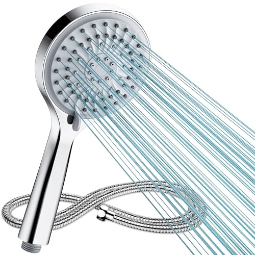 MagicHome Pro Hochdruck-Duschkopf mit Schlauch 59, 5 Strahlarten | Starker Wasserfluss Duschkopf auch bei niedrigem Druck – werkzeuglose Montage, passt an alle Standardanschlüsse.