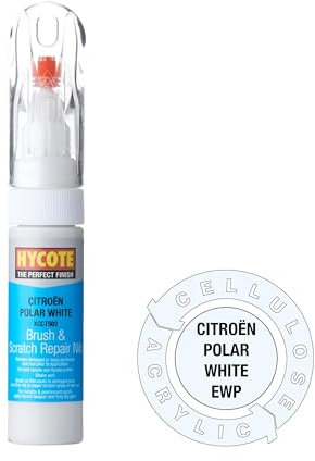 Hycote Brush and Scratch Repair Nib Touch Up Paint, Citroen Polar White, 12.5 ml