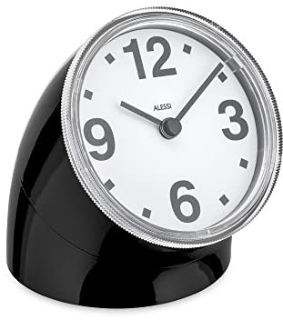 Alessi 01 B Cronotime, Tischuhr aus ABS, schwarz, Ø 7cm, H 8,5cm