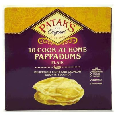 Patak's 10 Plain Pappadums 100g