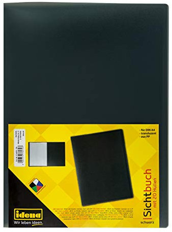 Idena 376079 - Sichtbuch für DIN A4, 20 Hüllen, schwarz
