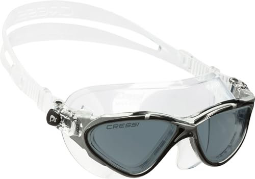 Cressi Unisex Schwimmbrille Planet, klar/schwarz/silber, one size, DE202651