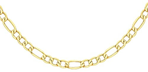 Tuscany Damen-Halskette 9 Karat 375 Gelbgold Diamant geschnitten Figaro 20 1.16.2785