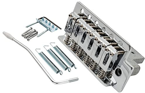 Musiclily 52,5mm Chevalet Tremolo Bridge Vibrato avec Bloc 36mm pour Guitare électrique Style Strat, Chrome