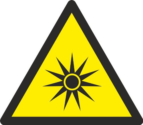 Schild 2mm Alu-Verbund ASR-A1-3 (DIN EN ISO 7010) Warnung vor optischer Strahlung W027 40 cm groß, stabil