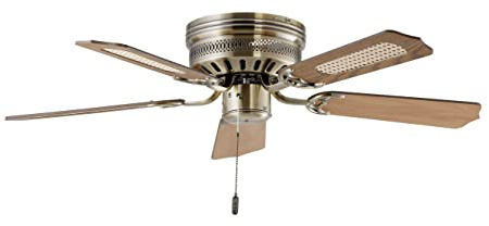 Dekon 38350 Liane Plus BC 835 Deckenventilator mit 5 Holzflügeln, 132 cm, Eichestruktur