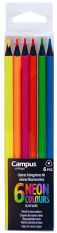 Campus University Neon Buntstifte, 6 x