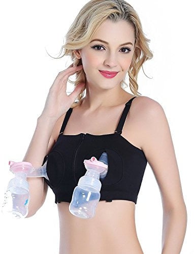 DORSION Black Womens Hands-Free Breastpump Bra (M(XS/S/M), Black)