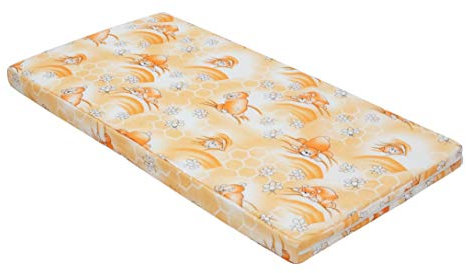 Best For Kids - Kindermatratze 60x120 | klappbare Kindermatratze | Babybettmatratze 60x120 | Kinder Rollmatratze | Reisebett-Schaumstoffmatratze | Kinderbettmatratze mit Mikrofaserbezug (Orange)