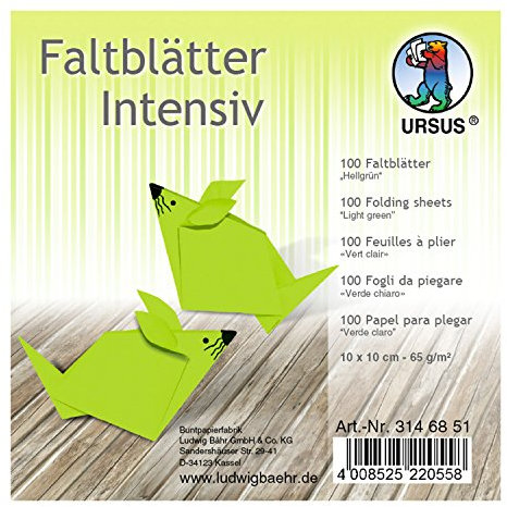 Ursus 3146851 - Faltblätter, 10 x 10 cm, 100 Blatt, hellgrün