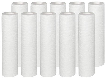 Vyair 2.5 x 10 5 Micron Melt Blown PP, Spun Bonded, Depth Particle Sediment Water Filter Cartridge for Reverse Osmosis to Remove Sand, Silt, Dirt, Rust Also for Aquariums, Pole Window Cleaning (10)