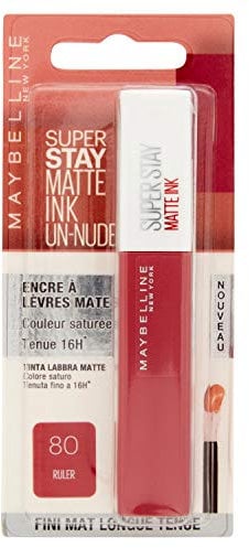 Maybelline Rossetto opaco liquido - Lunga tenuta - Superstay Matte Ink - Tonalità Ruler (80), 5 ml