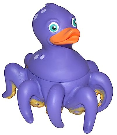 Wild Republic Rubber Duck Krake, Gummiente, Badewannen-Geschenke für Kinder, Quietscheentchen, Badespielzeug für Babys, Gummiente lustig, Badeente zum Sammeln, 10 cm, 4