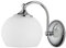 Licht-Erlebnisse Wandleuchte NABO aus Metall verchromt & Glas E27 wechselbar B:15cm T:23cm silber Schlafzimmer Flur Wohnzimmer Bauhaus Wandlampe für Innen