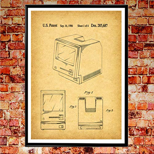 Apple Macintosh Patent 1986 Apple Computer Apple Decor Computer Wall Art Geek Wall Art Geek Poster Design Prints #WB009 (21 x 29,7 cm)
