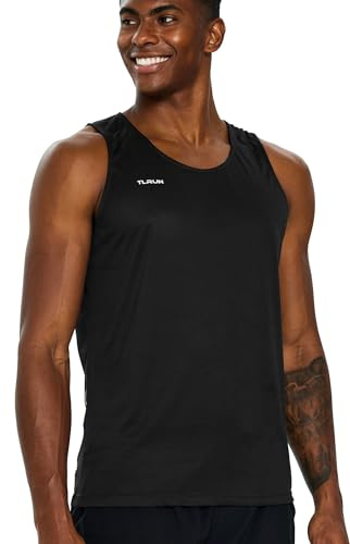 TLRUN Men’s Lightweight Running Vest Quick Dry Marathon Tank X-Large Black